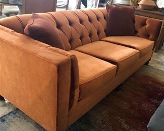 Urban Outfitters soft-sheen velvet upholstered sofa