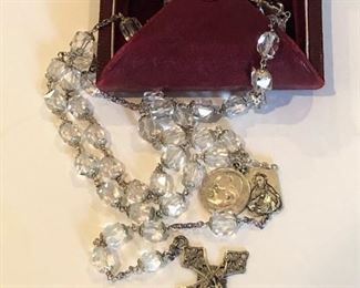 Italian sterling silver rosary with Pope John Paul II medal