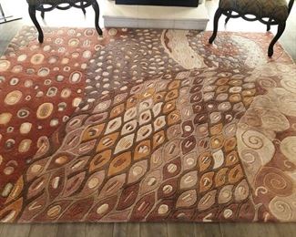 Hand-tufted wool rug, 7'6" wide x 9'4" long