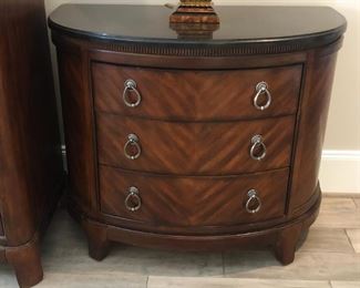 Collezione Europe five-piece bedroom suite including this demilune nightstand