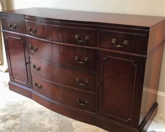 Vintage Hickory Furniture Co. mahogany sideboard with bow front