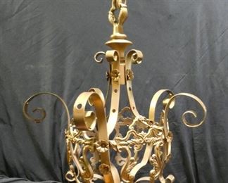 Bronze Colored Chandelier
Description 	
No guts or wiring
23" long  /  chain - 18" long
UPS STORE PACKING & SHIPPING