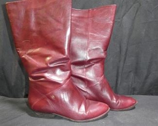 Women's Etienne Aigner Leather Boots - Size 7.5   
