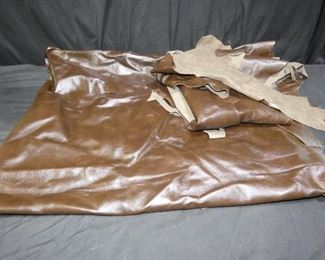  	Craft or Hobby Leather Pieces
Description 	
- Brown Leather largest approximately -36" x 22"
- 4 Smaller Pieces Brown 