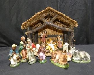 Nativity with Wooden Stable Made in Italy
Description 	
- Stable - 13" x 6" x 11" tall
UPS STORE PACKING & SHIPPING