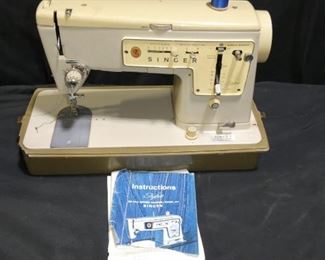 Singer Stylist Zig Zag Sewing Machine Model 477
Description 	
-Handle - Broken on Top of Plastic Case and one latch is broken
-Model 477 - 1957 - Great Britain - has original owners manual
UPS STORE PACKING & SHIPPINg