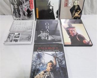 8 Japanese Criterion Collection Films Blu-ray DVD Including 2 Films by Akira Kurosawa.
- Drunken Angel DVD
- Stray Dog DVD
- Double Suicide DVD
- Samurai I DVD
- Samurai II DVD
- Samurai III DVD
- Late Spring Blu-ray
- The Life of Oharu Blu-ray