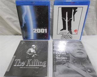 4 Films by Stanley Kubrick 2 Criterion Collection.  Rare Criterion Collection DVDs & Blu-rays came from a long time film collector. Discs and Cases are all in good condition.
- Criterion Collection- The Killing Blu-ray
- Criterion Collection Paths of Glory Blu-ray
- Barry Lyndon Blu-Ray
- 2001 A Space Oddyssey Blu-Ray