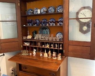 Antique Secretary Bookcase / Hutch with Acorn Pulls
