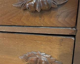 Antique Secretary Bookcase / Hutch with Acorn Pulls