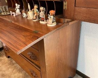 Antique Secretary Bookcase / Hutch with Acorn Pulls