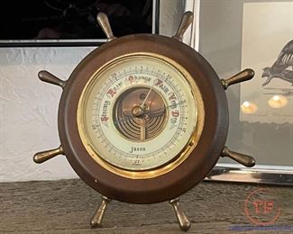 Vintage Ship's Wheel Barometer