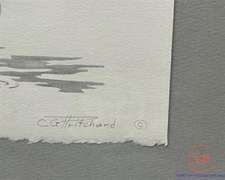 1968 Federal Duck Stamp Framed Signed Print by C. G. PRITCHARD "Hooded Mergansers" 