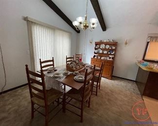 Sudbury Drop Leaf Table with Ladder Back Cane Bottom Chairs