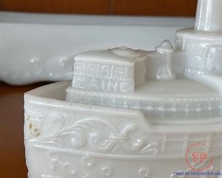 Remember the Main Milk Glass Battleship USS Maine