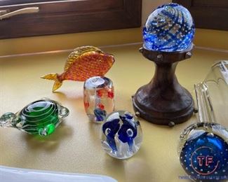 Murano Style Glass Paperweights