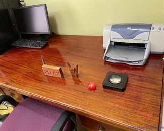 Vintage Desk with Brass Pulls