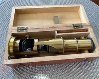 Early FRANCE Field / Pocket Microscope with Case