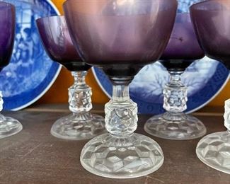 Fostoria American Lady Amethyst Glasses