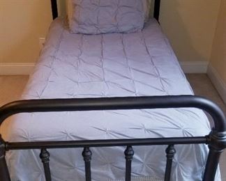 Gorgeous Pottery Barn Twin Iron Bed and Bedding!