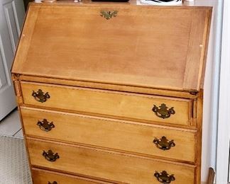 1 of 4 Beals Vintage Dresser with built in desk