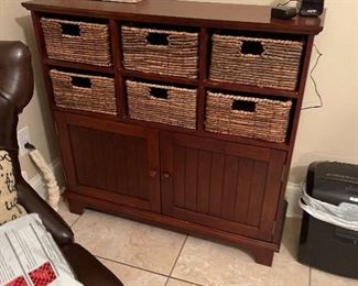 Pier one cabinet with jute basket storage 