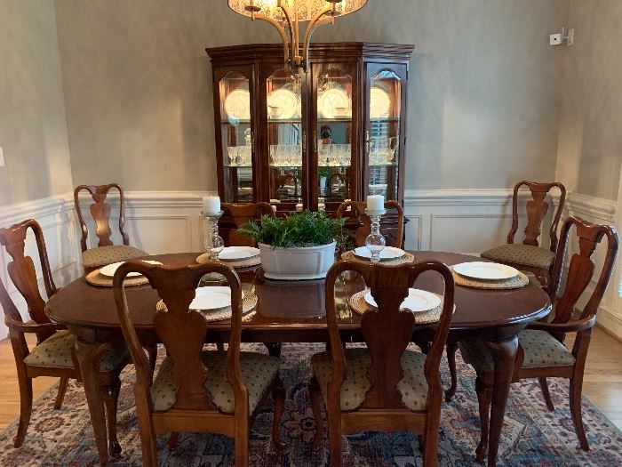 Dining Room Table/Chairs and Lighted China Cabinet by American Drew....Priced and Sold Separately