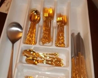 gold plated flatware