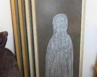 Vintage brass rubbings from England