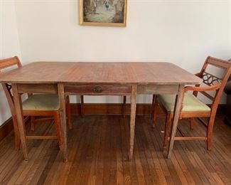 Mahogany table and six chairs