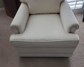 White Upholstered Comfy Chair