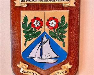 Item 21:  The Borough of Morecambe & Heysham Coat of Arms - 7" x 10": $35