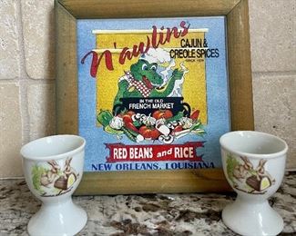 Item 35:  Two Eggs Cups and N'awlins Sign: $16 