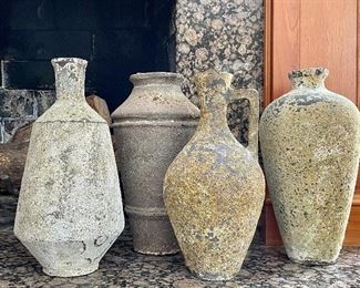 Item 47:  Frontgate Concrete Vases:  $65 for two                                    Largest - 4.5" x 14.5" 