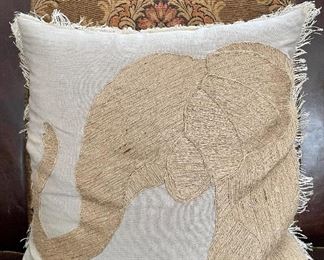 Item 60:  Elephant Motif Pillow - 19.5" x 19.5":  $28