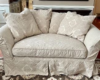Item 65:  Domain Slip Covered Loveseat with Foam Core Cushion - 72"l x 32"w x 26.5"h:  $575