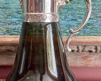 Item 119:  Antique Smoked Glass Coffee Pot - 11.5": $65