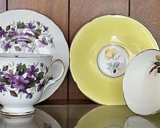 Item 143:  (2) Teacups, one with violets:  $24