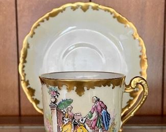 Item 144:  Teacup with Victorian scene:  $14