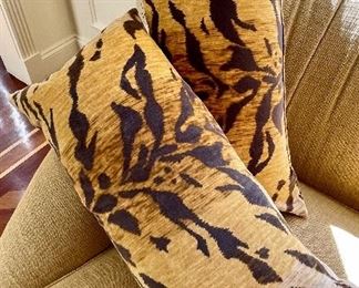 Item 154:  (2) Leopard Print Pillows - 25" x 12":  $38