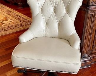 Item 187:  Horchow Leather and Nailhead Trim Chair - 25"l x 18.5"w x 40"h:  $295