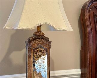 Item 200:  (2) Horchow Hand-Painted Mirrored Lamp
- 29": $185 for pair