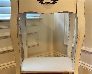 Item 204:  Nightstand with gold gilt edge - 18"l x 13"w x 28.5"h:  $45