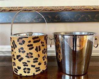 Item 223:  Leopard Print Ice Bucket and All-Clad Champagne Bucket:  $38                                                    (Leopard Ice Bucket SOLD)