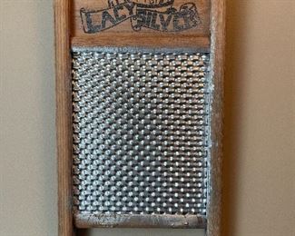 Item 262: Lacy Silver Washboard - 8.5" x 18": $24