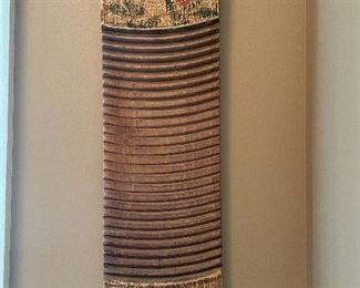 Item 264:  Antique Chinese Hand Painted Washboard - 6" x 21.5": $75