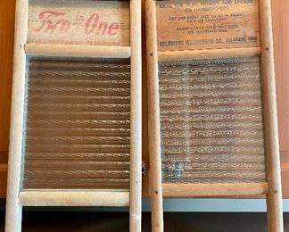 Item 265:  Two in One Washboard - 8.5" x 18":  $24                                                                                                                  
Item 260:  Ideal for Sinks, Hosiery, & Lingerie Washboard (right) - 8.5" x 18": $24