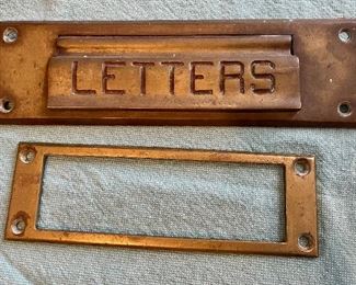 Item 275:  Brass Letter Box Plate - 8" x 2.5": $24