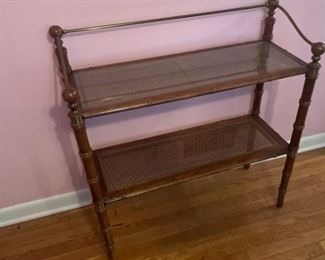 Caned Double Wood Shelf