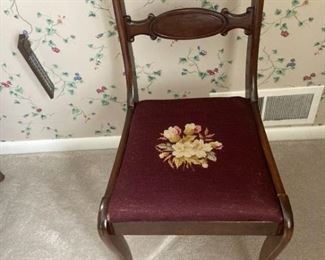 Needlepoint Seat Parlor Chair